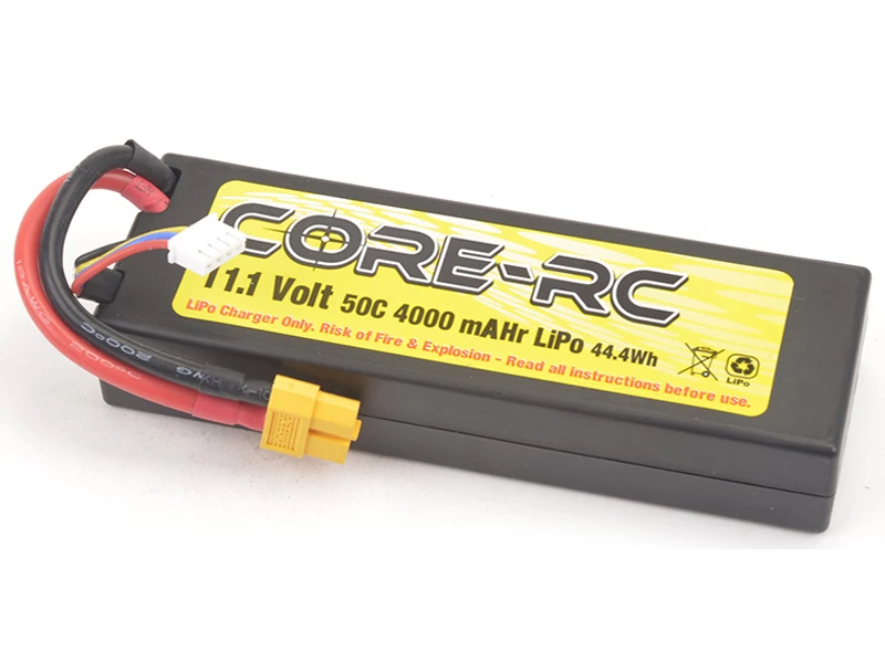 Core RC 4000mAh 11.1V 3S 50C H/C LP LiPo XT60 3 Core RC 4000mAh 11.1V 3S 50C H/C LP LiPo XT60