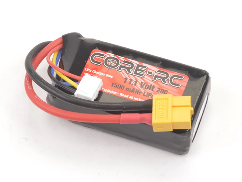 Core RC 1500mAh 11.1V 3S 20C S/C LiPo XT60 3 Core RC 1500mAh 11.1V 3S 20C S/C LiPo XT60