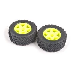 Core RC Spider Rear Tyre & Wheel Set - Yellow